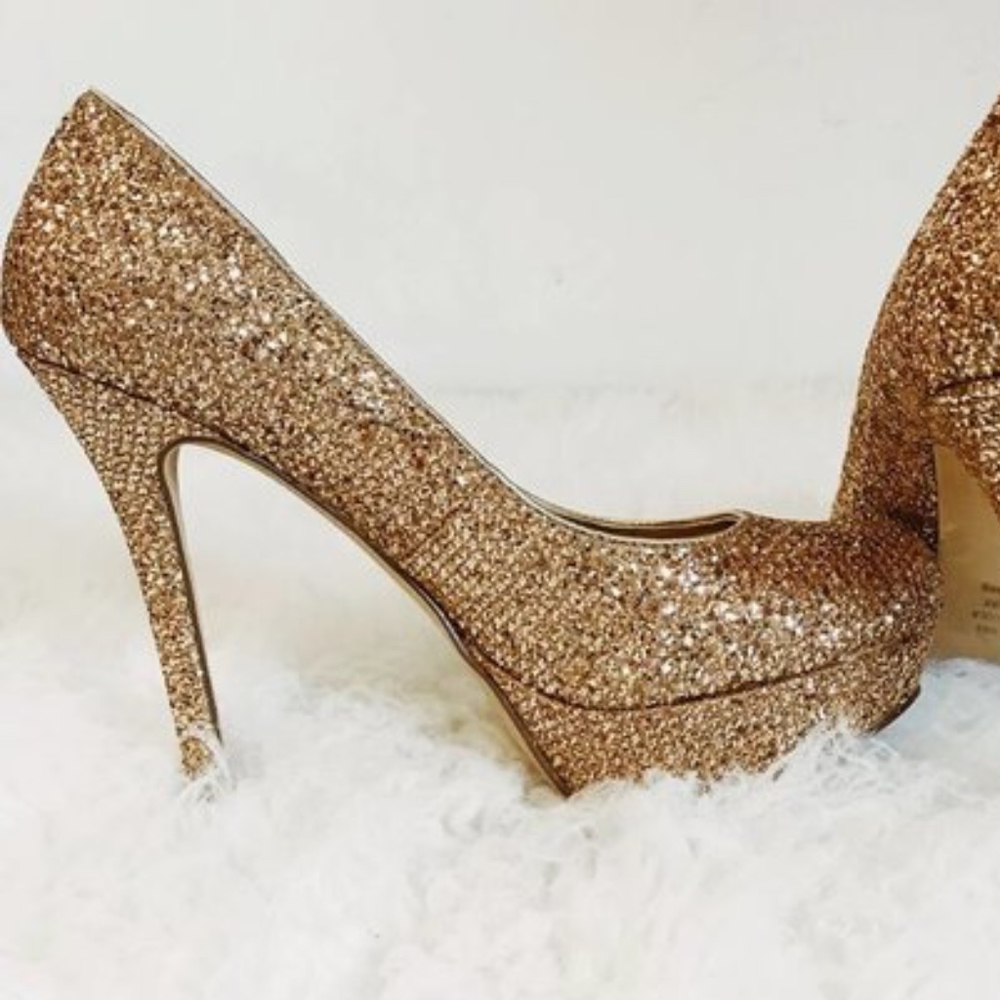 Bakers Glitter Gold Heels
